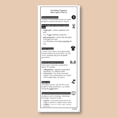 Y6 Writing A (News Report) Knowledge Organiser KO