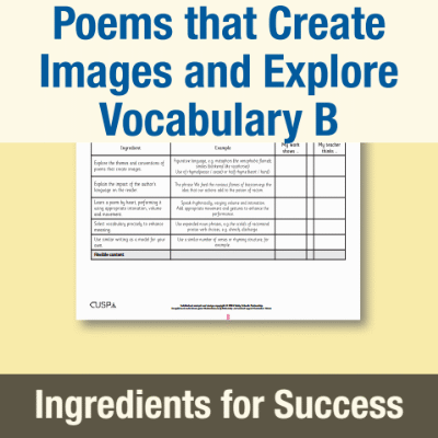 Image of Year 6 Writing B (Poems that Create Images and Explore Vocabulary) Ingredients for Success IFS CUSP Resource