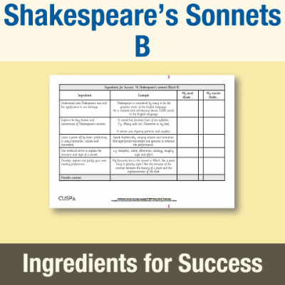 Image of Year 6 Writing B (Shakespeare’s Sonnets) Ingredients for Success IFS CUSP Resource