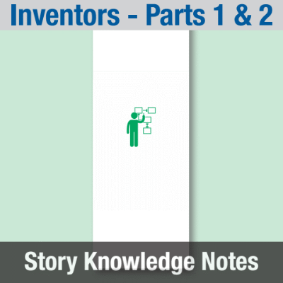 Image of Year 07 Communication (Inventors - Parts 1 & 2) Story Knowledge Notes CUSP ResourceAccess Summer 277x102mm Printed in Black;    13 Leaf Set in pads of 16