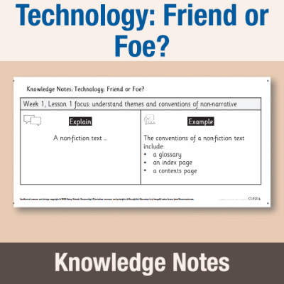 Image of Year 07 English Language (Technology: Friend or Foe? An exploration of non-narrative forms) Knowledge Notes KN CUSP Resource