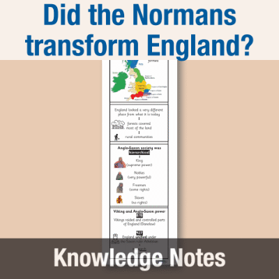 Image of Year 07 History (Anglo-Saxon England - Did the Normans transform England?) Knowledge Notes KN CUSP Resource