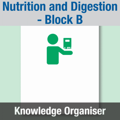 Image of Year 07 Science (Nutrition and Digestion - Block B) Knowledge Organiser CUSP ResourceAccess Spring 195x277mm Printed in Black;    1 Leaf Set in pads of 16