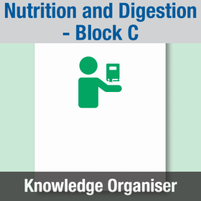 Image of Year 07 Science (Nutrition and Digestion - Block C) Knowledge Organiser CUSP ResourceAccess Summer 195x277mm Printed in Black;    1 Leaf Set in pads of 16