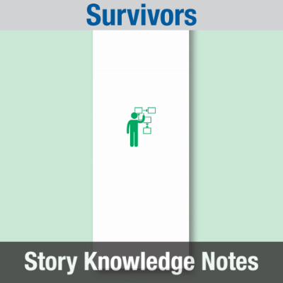 Image of Year 08 Communication (Survivors) Story Knowledge Notes CUSP ResourceAccess Autumn 277x102mm Printed in Black;    6 Leaf Set in pads of 16