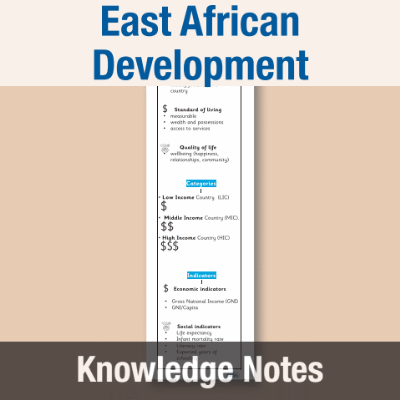 Image of Year 08 Geography (Why are some countries in East Africa developing faster than others?) Knowledge Notes KN CUSP Resource