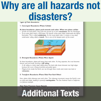 Image of Year 08 Geography (Tectonics: Why are all hazards not disasters?) Additional Texts AT CUSP Resource