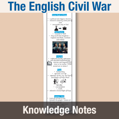 Image of Year 08 History (The English Civil War) Knowledge Notes KN CUSP Resource