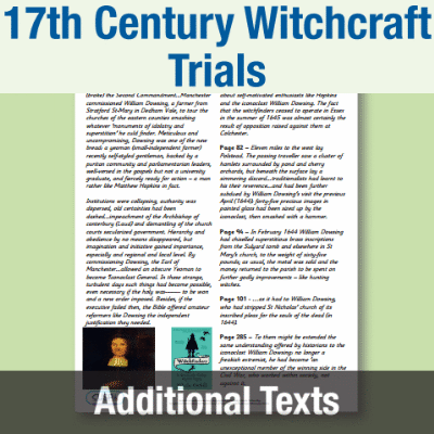 Image of Year 08 History (Were the 17th Century witchcraft trials a tragedy for everyone?) Additional Texts AT CUSP Resource