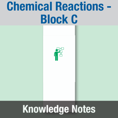 Image of Year 08 Science (Chemical Reactions - Block C) Knowledge Notes CUSP ResourceAccess Summer 58.5x234mm Printed in Black;    2 Leaf Set in pads of 16