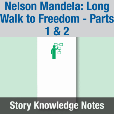 Image of Year 09 Communication (Nelson Mandela: Long Walk to Freedom - Parts 1 & 2) Story Knowledge Notes CUSP ResourceAccess Summer 277x102mm Printed in Black;    5 Leaf Set in pads of 16