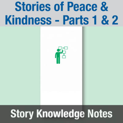 Image of Year 09 Communication (Stories of Peace & Kindness - Parts 1 & 2) Story Knowledge Notes CUSP ResourceAccess Autumn 277x102mm Printed in Black;    8 Leaf Set in pads of 16