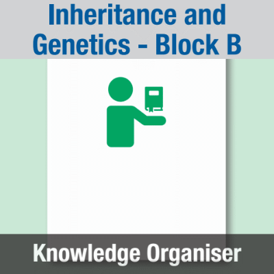 Image of Year 09 Science (Inheritance and Genetics - Block B) Knowledge Organiser CUSP ResourceAccess Spring 195x277mm Printed in Black;    1 Leaf Set in pads of 16
