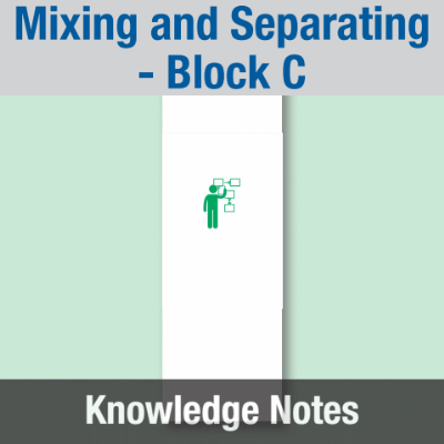 Image of Year 09 Science (Mixing and Separating - Block C) Knowledge Notes CUSP ResourceAccess Summer 58.5x234mm Printed in Black;    2 Leaf Set in pads of 16