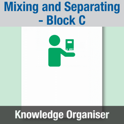 Image of Year 09 Science (Mixing and Separating - Block C) Knowledge Organiser CUSP ResourceAccess Summer 195x277mm Printed in Black;    1 Leaf Set in pads of 16